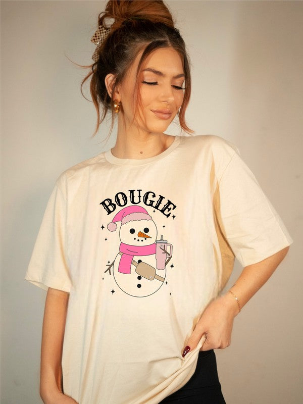 Bougie Snowman Short  Sleeve Graphic Tee