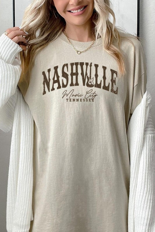 Nashville Music City Graphic Heavy Cotton Tee