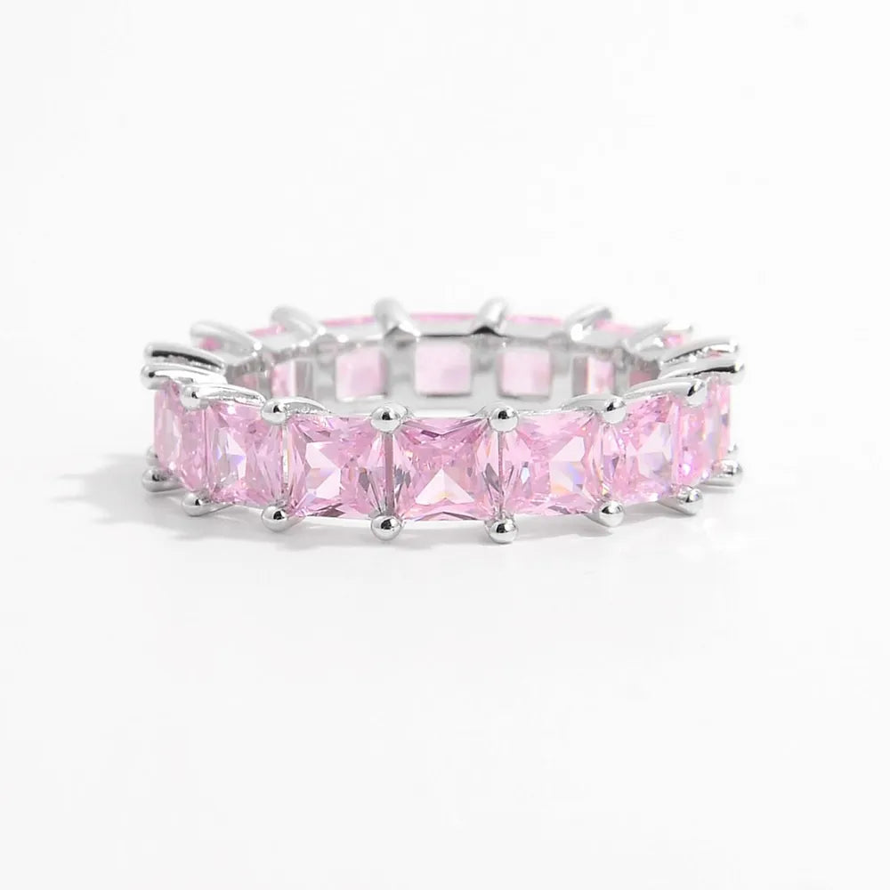 925 Sterling Silver Inlaid Zircon Ring